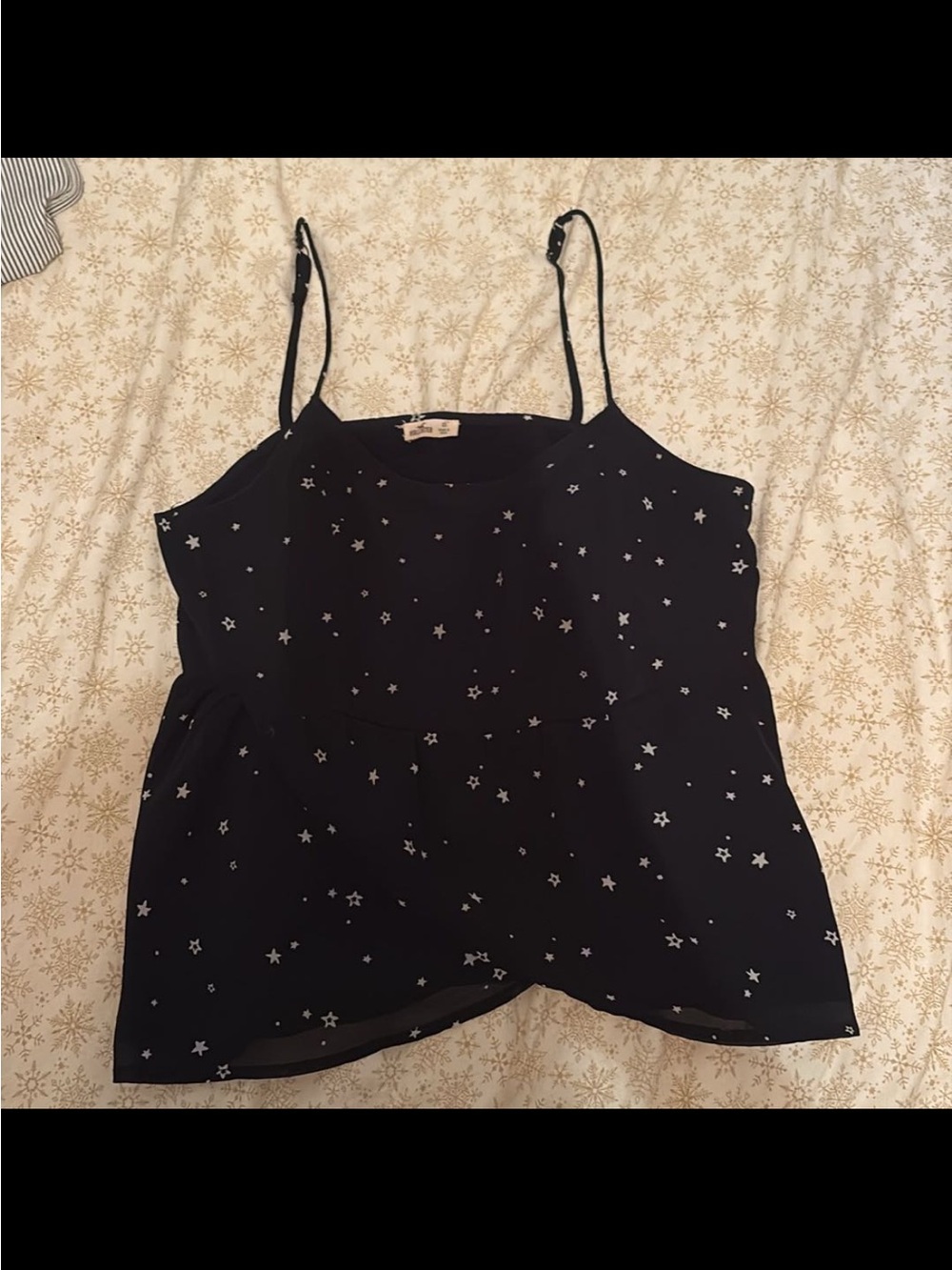 Hollister Black Star Print Spaghetti Strap Cami Top